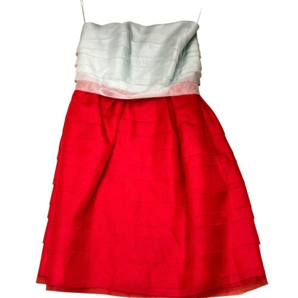 Rosie Assoulin Read My Tulips Dress in Silk Organza Turquoise NWT Size 0